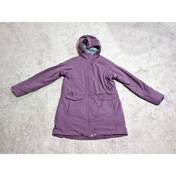 Duluth Trading Jacket Womens L Purple Hooded Parka Insulated Mid Length Coat - Picture 1 of 3